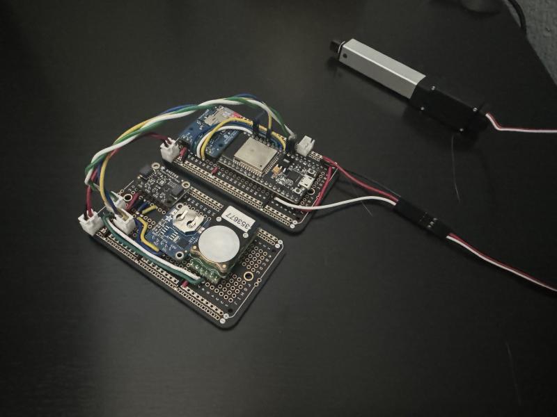 Final carbon dioxide sensor device soldered on a circuit board